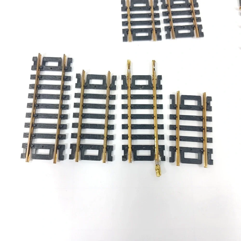 Set of 27 Vintage Brass Model HO Train Track Lot Straight Curved Pieces Mixed